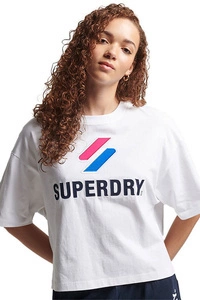 Koszulka damska Superdry Code Sl Stacked Apq Boxy bawełniana t-shirt