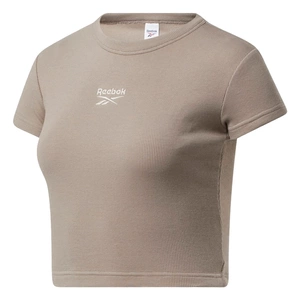 Koszulka damska Reebok Ribbed krótka beżowa