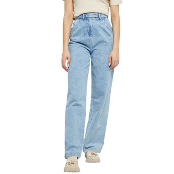 Spodnie damskie Naf Naf Bleach jeansowe z wysokim stanem