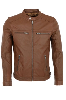 Kurtka męska Chyston Timoty skórzana brązowa koniak