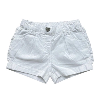 Spodenki dziewczęce Chicco krótkie białe z falbanką