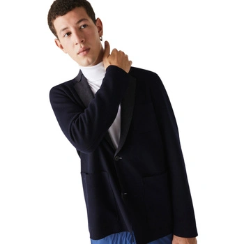 Sweter męski Lacoste VH3495 wełniany granatowy blazer r. S