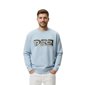 Bluza męska Zara bawełnana błękitna z printem r. M