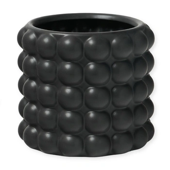 Osłonka na doniczkę Westwing BOB czarna z kamionki 18,5 cm