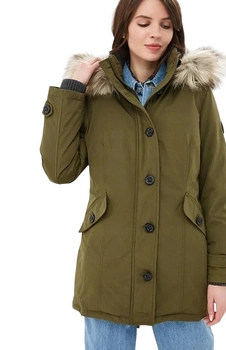Kurtka damska S.Oliver parka zimowa khaki z kapturem