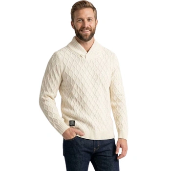 Sweter męski Hopenlife Drole-K ecru klasyczny ciepły r. XL
