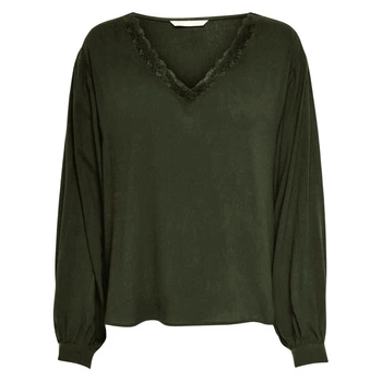Bluzka damska Only Jasmine dekolt w serek khaki