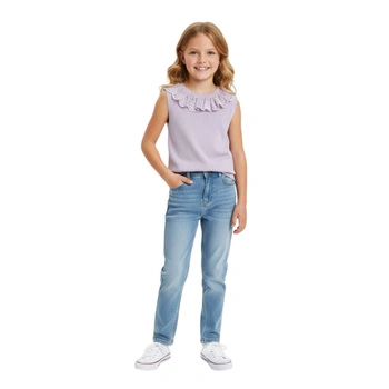 Bezrękawnik dla dziewczynki Zara Kids z falbanka liliowy r. 140