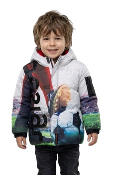 Kurtka dziewczęca Desigual Protagoras zimowa motyw Piłkarski