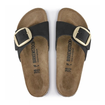 Klapki damskie Birkenstock Madrid skórzane czarne