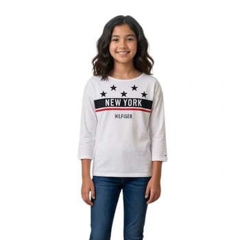 Koszulka dziewczęca Tommy Hilfiger Cotton 3/4 Sleeve bawełniany