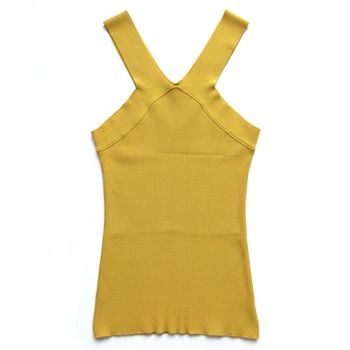 Top damski Liu Jo Maglia Chiusa dopasowana żółta r. S