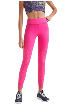 Legginsy damskie Desigual Pink sportowe leopard różowe r. S