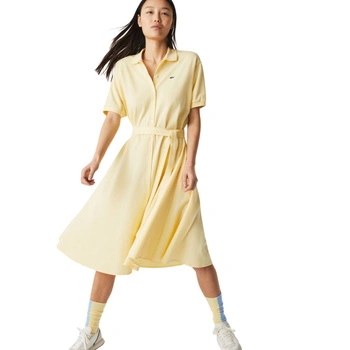 Sukienka damska Lacoste Polo żółtarozkloszowana r. XS
