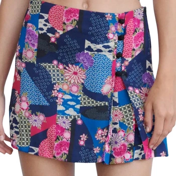 Spódnica damska Zara mini granatowa ze wzorem