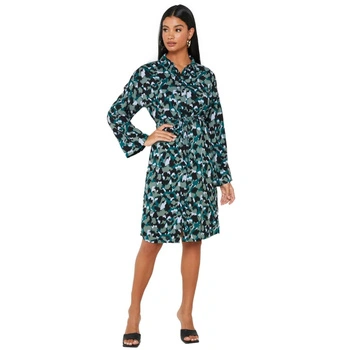 Sukienka damska Vero Moda Rie Ls zielona koszulowa