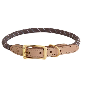 Obroża dla psa lub kota Oyoy Perry skórzana brązowa 46 cm