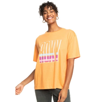 Koszulka damska Roxy Sand Under The Sky bawełniana pomarańczowa z nadrukiem