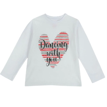 Koszulka dziewczęca Chicco Serce biała