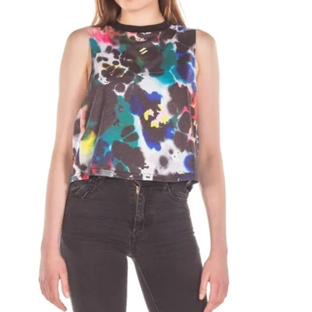 Koszulka damska Superdry Run Cropped Kolorowy top tie-dye bez rękawów