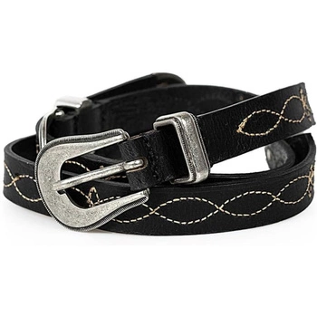 Pasek damski Pepe Jeans Lou skórzany czarny