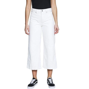 Spodnie damskie Pepe Jeans Groove białe szeroka nogawka jeansowe 7/8