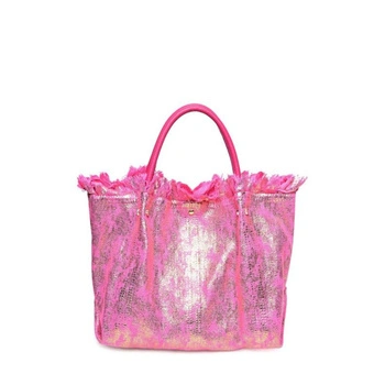 Torebka damska Carla Ferreri różowa złota pojemna