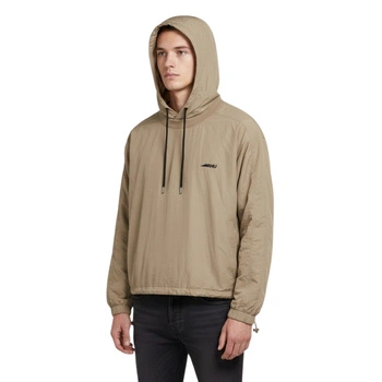 Kurtka męska Zara beżowa wiatrówka z kapturem