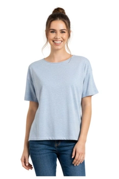 Koszulka damska Tommy Hilfiger Relaxed lniana niebieska