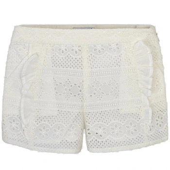 Spodenki dziewczęce Mayoral Lace krótki haftowane białe r. 110