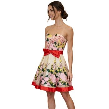 Sukienka damska Faust gorsetowa koktajlowa z haftami cekiny