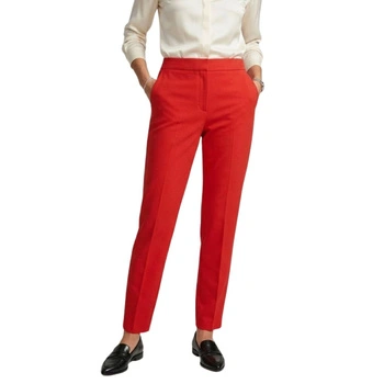 Spodnie damskie Karen Millen eleganckie w kant czerwone