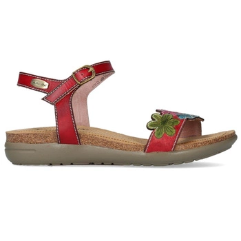 Sandały damskie Laura Vita Liloo skórzane czerwone