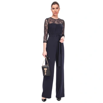 Kombinezon damski DKNY elegancki granatowy z koronką r. S