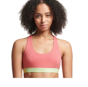 Biustonosz sportowy Superdry Larde Logo Crop czerwony