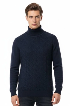 Sweter męski Sir Raymond Tailor golf granatowy ze splotem