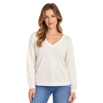 Sweter damski Asne kaszmirowy ecru premium r.34