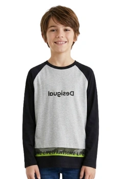 Bluzka dziecięca Desigual Grey czarno szara r. 98