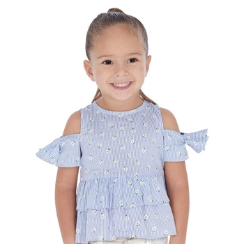 Bluzka dziewczęca Mayoral niebieska w paski na lato