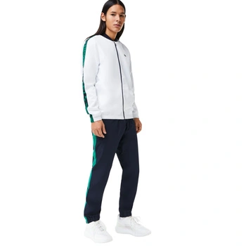 Kompletny męski dres Lacoste Sport spodnie + kurtka biały r. XS