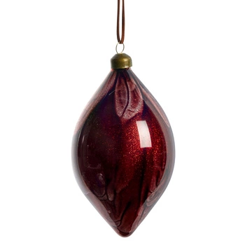 Zestaw 6 szklanych bombek choinkowych Lene Bjerre Nosille bordowy sopel
