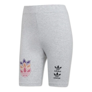 Spodenki damskie Adidas dopasowane kolarki szare bawełniane r. XXS