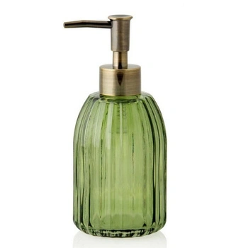 Dozownik do mydła Andrea zielony szklany 17 cm