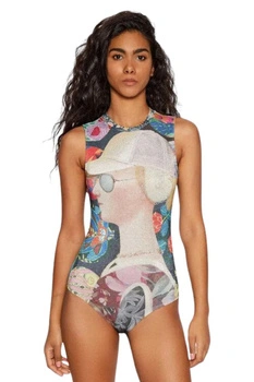 Body damski Desigual Maltese z nadrukiem bez rękawów r. S