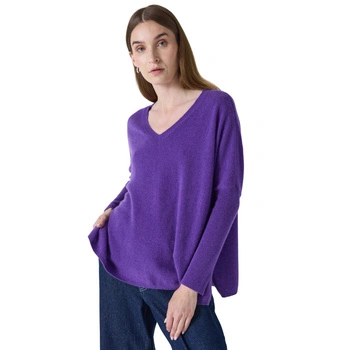 Sweter damski Absolut Cashmere Camille kaszmirowy oversize fioletowy