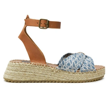 Espadryle damskie Pepe Jeans Kete Thelma na platformie niebieskie