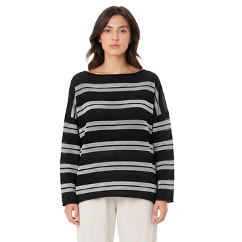 Bluzka damska Sarah Pacini w paski czarna r. one size