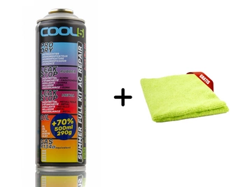 Czynnik 5 w 1 do klimatyzacji Cool5 zamiennik R134a 290g + Mikrofibra