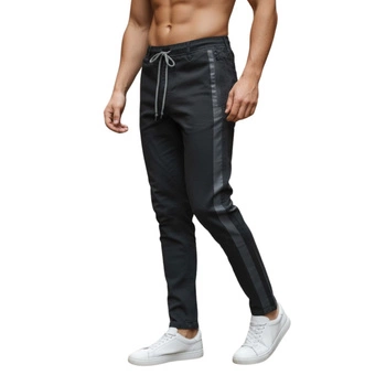 Spodnie męskie Gas Slow Motion czarne klasyczne z lampasami