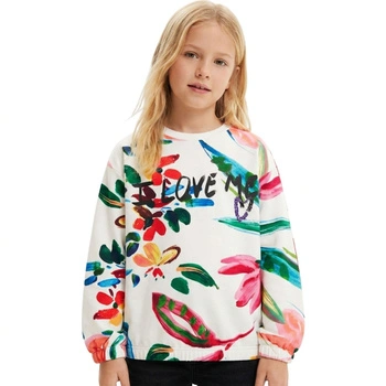 Bluza dziewczęca Desigual Lia biała w kwiaty